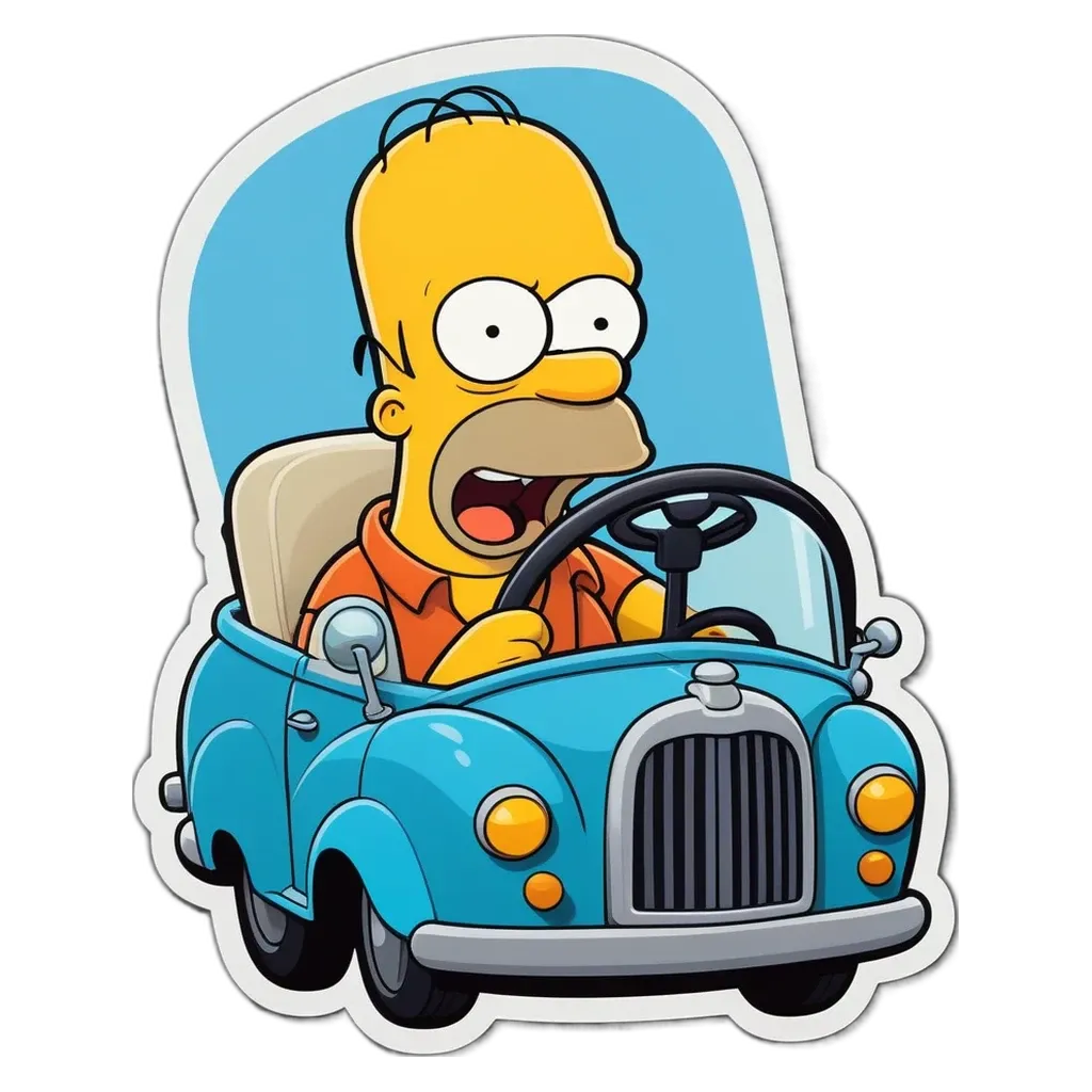 A Simpsons Simpson sticker on a black background.