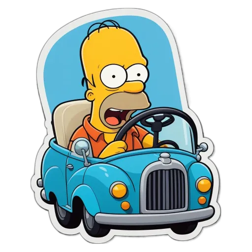A Simpsons Simpson sticker on a black background.
