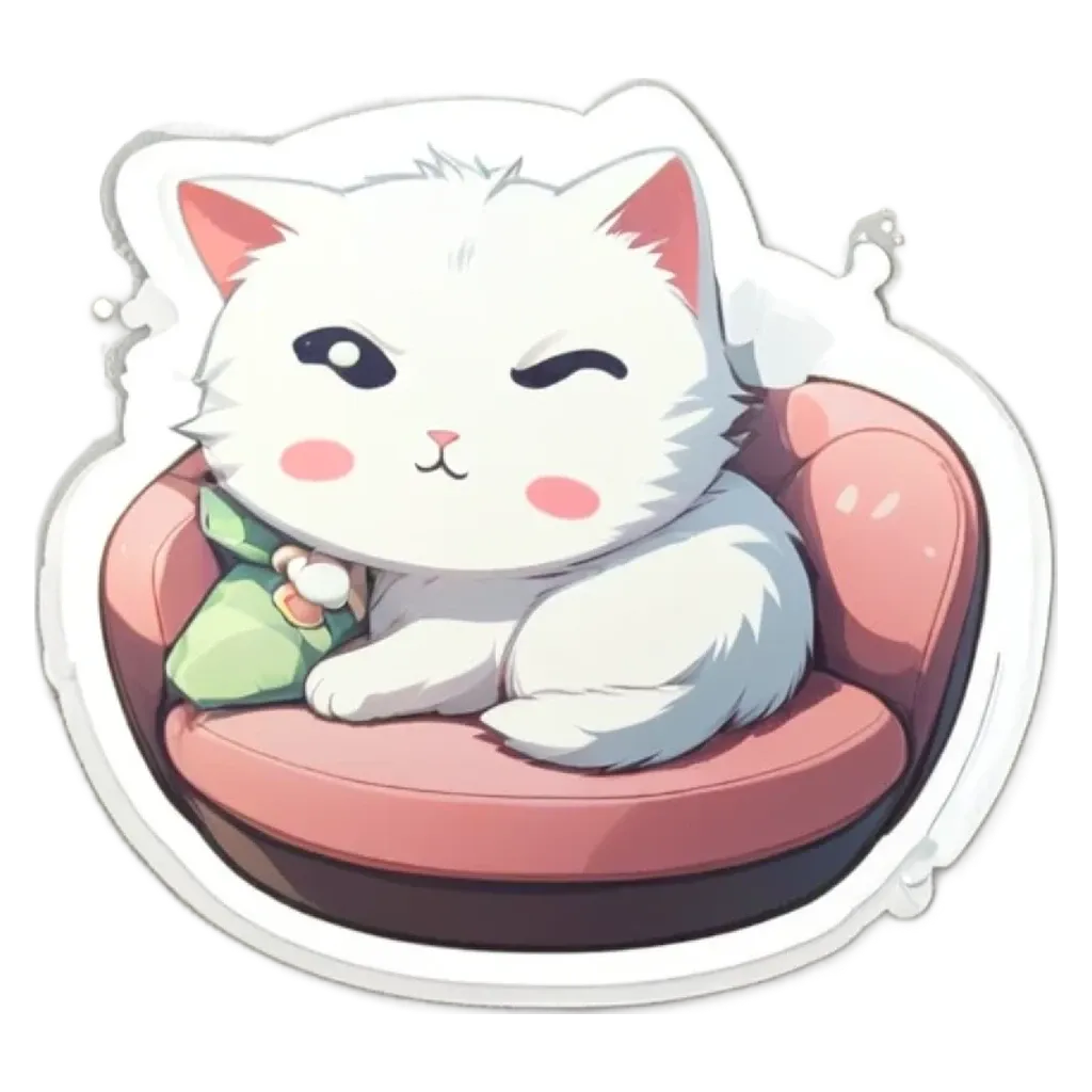 A cat is sitting on a pink couch.