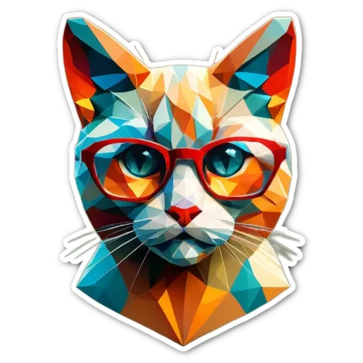 A cat with a headpiece on and glasses.