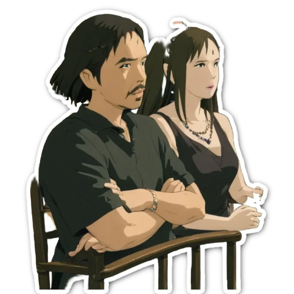 A man and a woman are shown with their arms crossed.