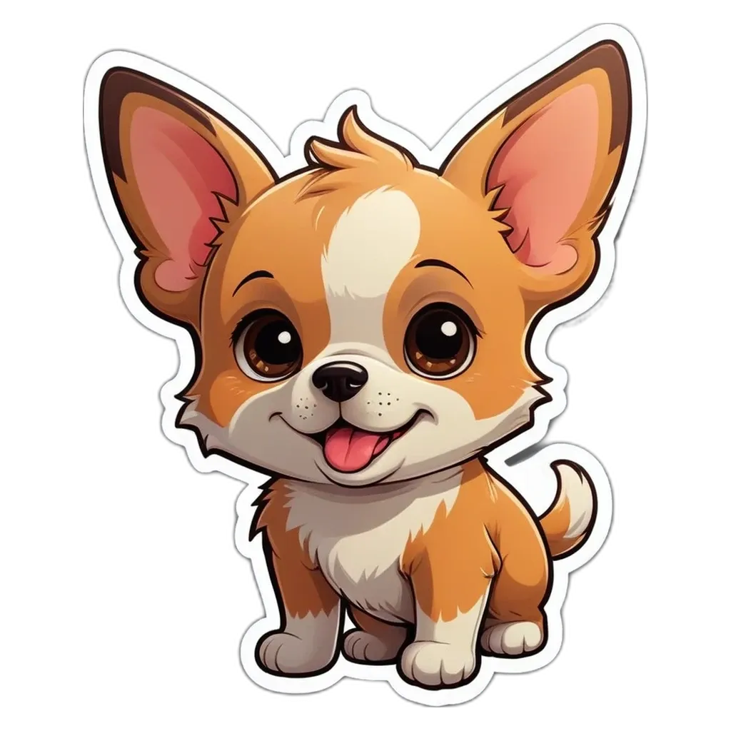 A cartoon dog with a tongue hanging out of its mouth.