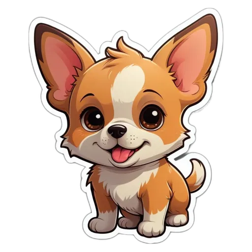 A cartoon dog with a tongue hanging out of its mouth.