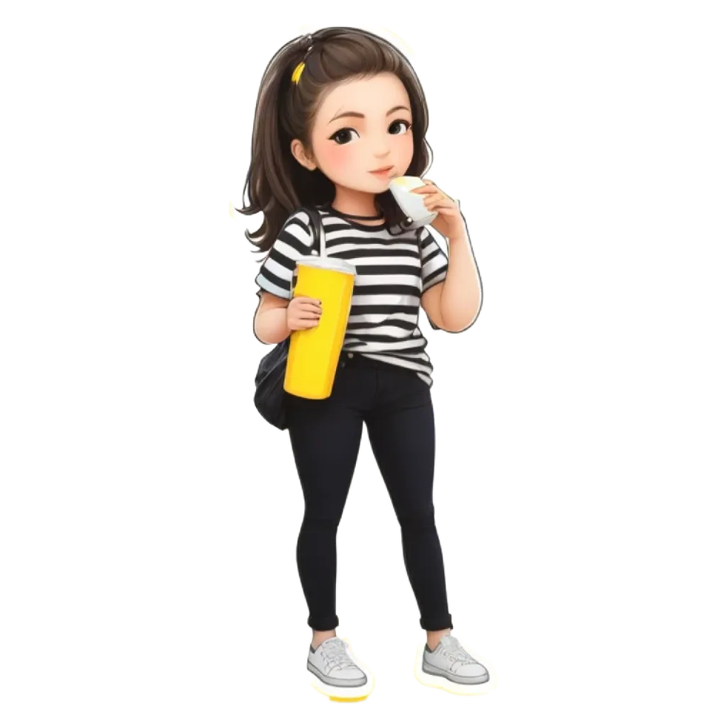 A cartoon or animated image of a girl.