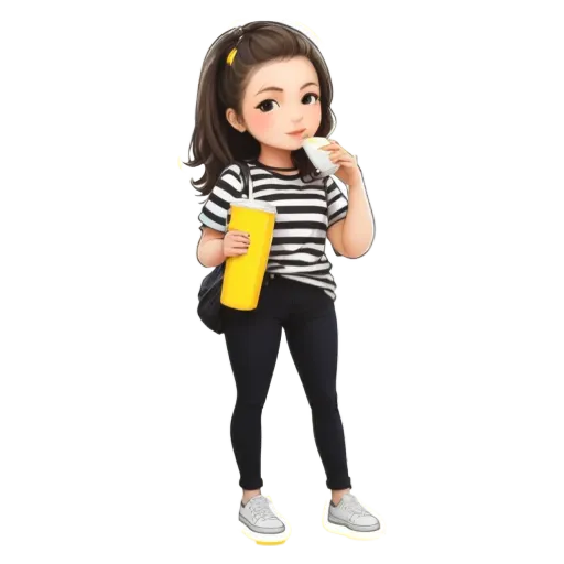 A cartoon or animated image of a girl.