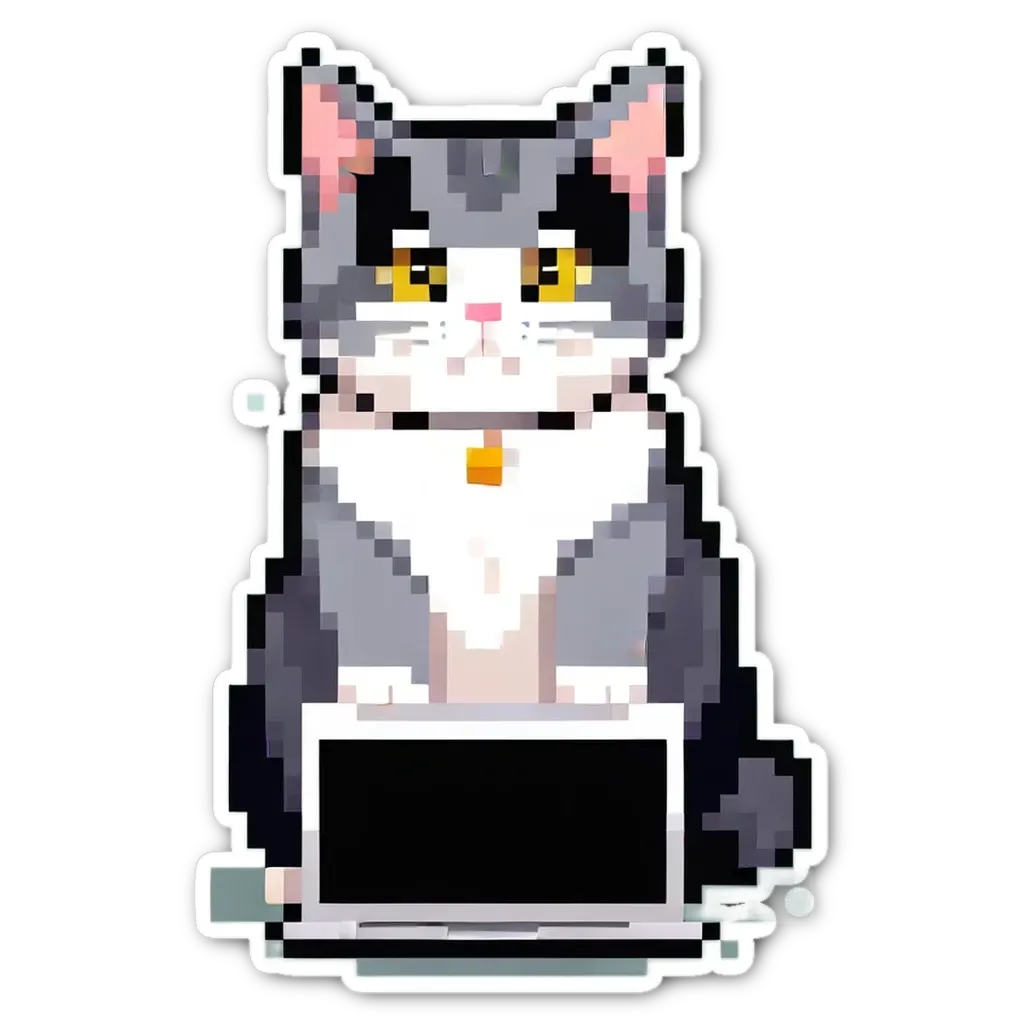 A cat sitting on a laptop with a black and white face.