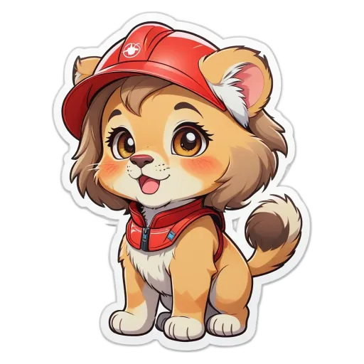 A cat wearing a hard hat is sitting on a white background.