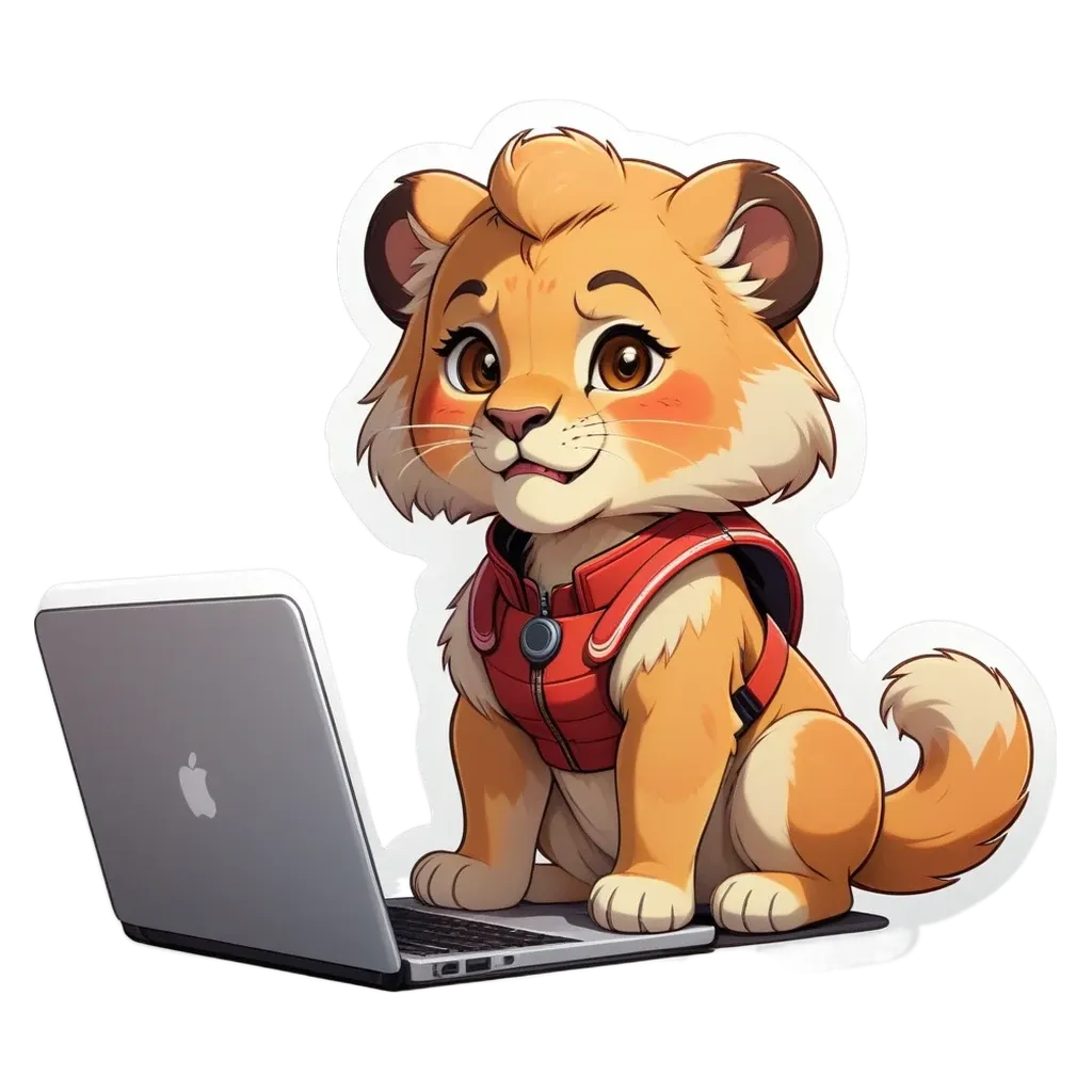 A kitten sitting in front of a laptop.
