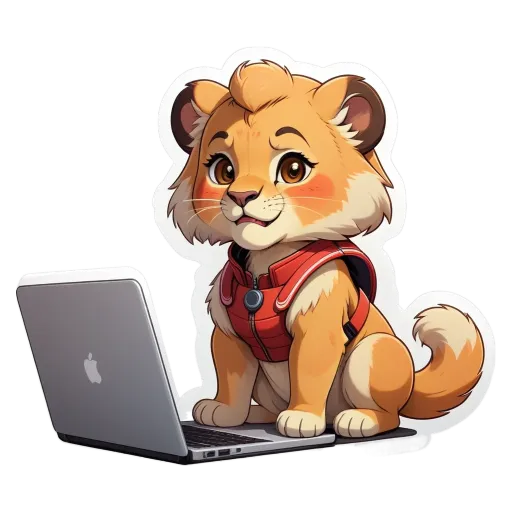 A kitten sitting in front of a laptop.