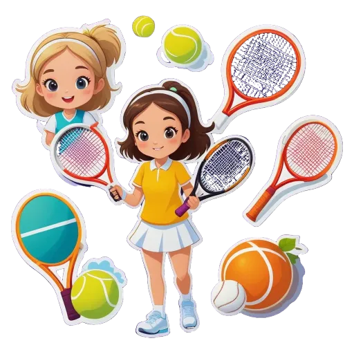 A girl is holding a tennis racket and there are other tennis balls and sports balls.
