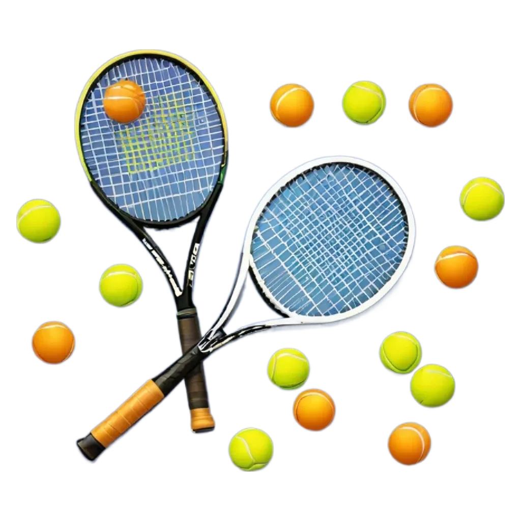 A doubles tennis picture with a bunch of tennis balls.