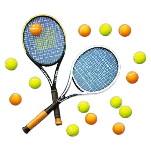 A doubles tennis picture with a bunch of tennis balls.
