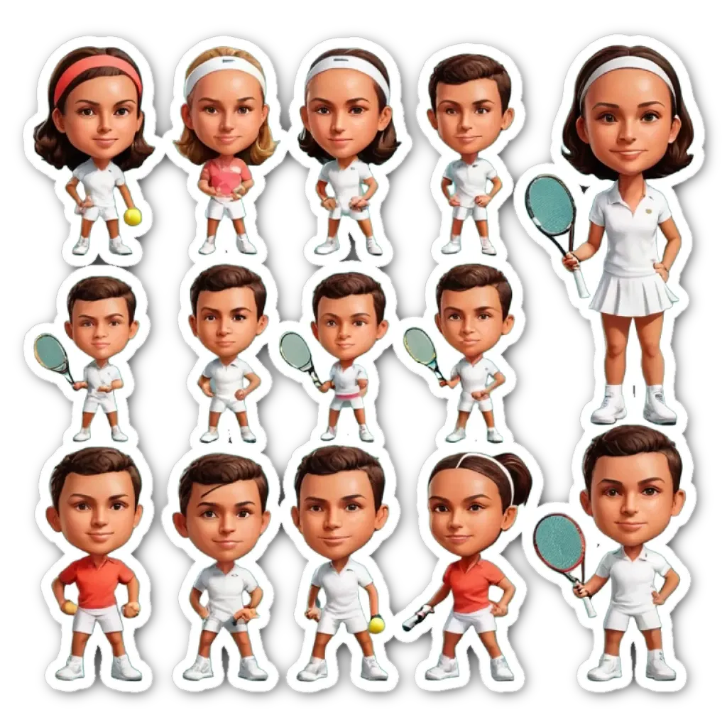 A group of children posing for a picture, all wearing white shirts and holding tennis rackets.