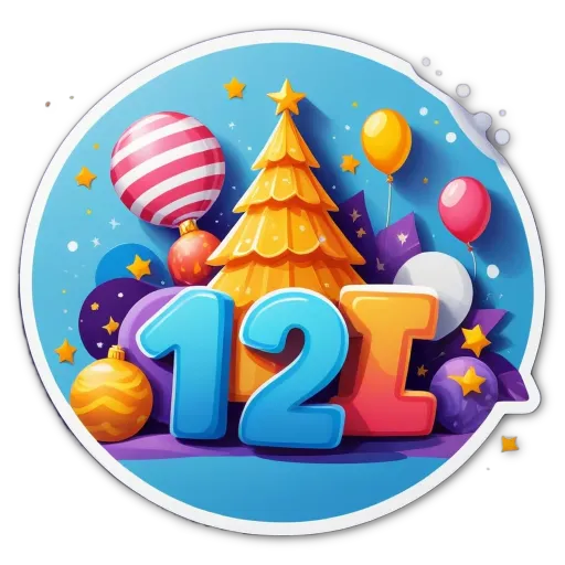 A blue and white circle with 12 and 13 in the center.