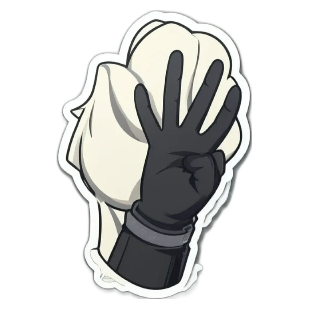 A fist covering a hand with a 5 on it.