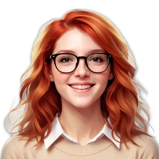 A woman wearing glasses has a black shirt underneath.