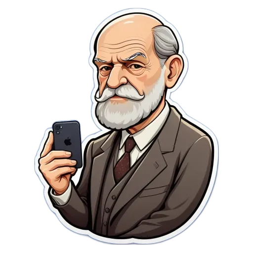 An old man in a suit holding a cell phone.