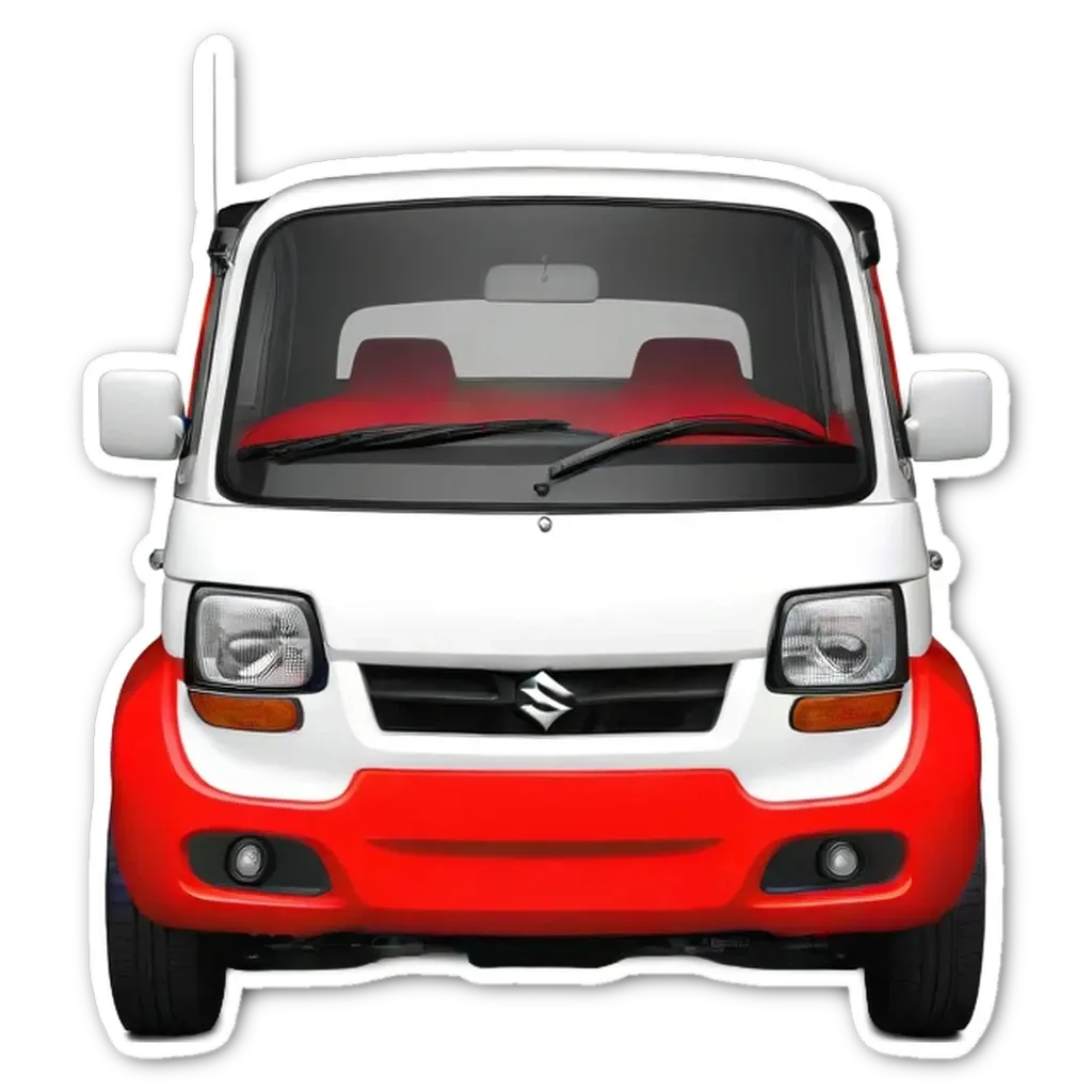 A sticker of a car with the words suzuki on the side.