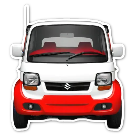 A sticker of a car with the words suzuki on the side.