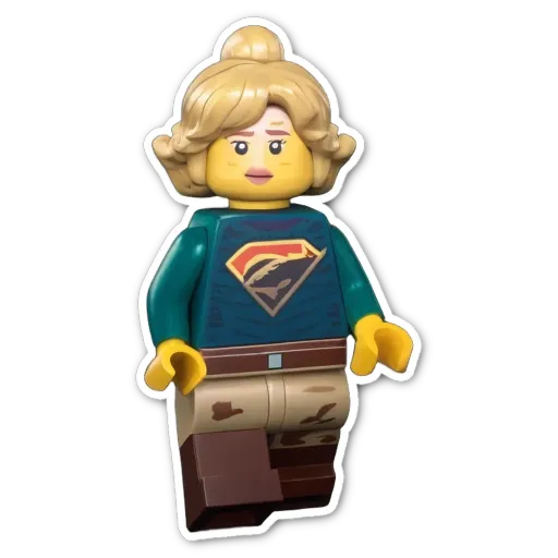 A lego person on a black background.