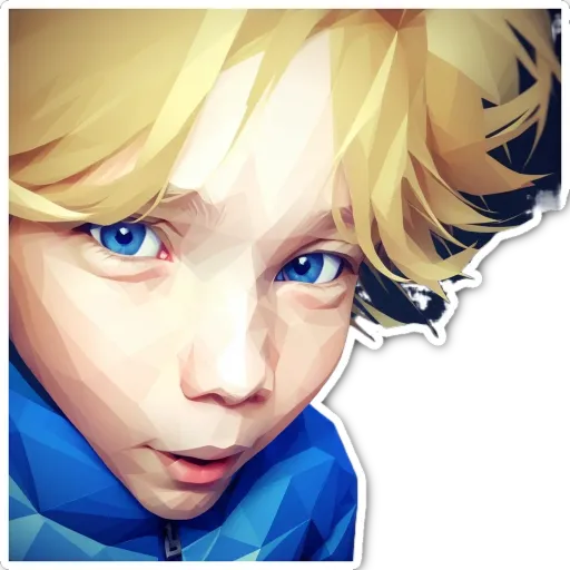 A child with blue eyes looking at the camera.