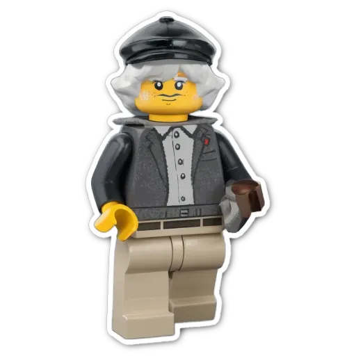 A lego person holding a cup of coffee.
