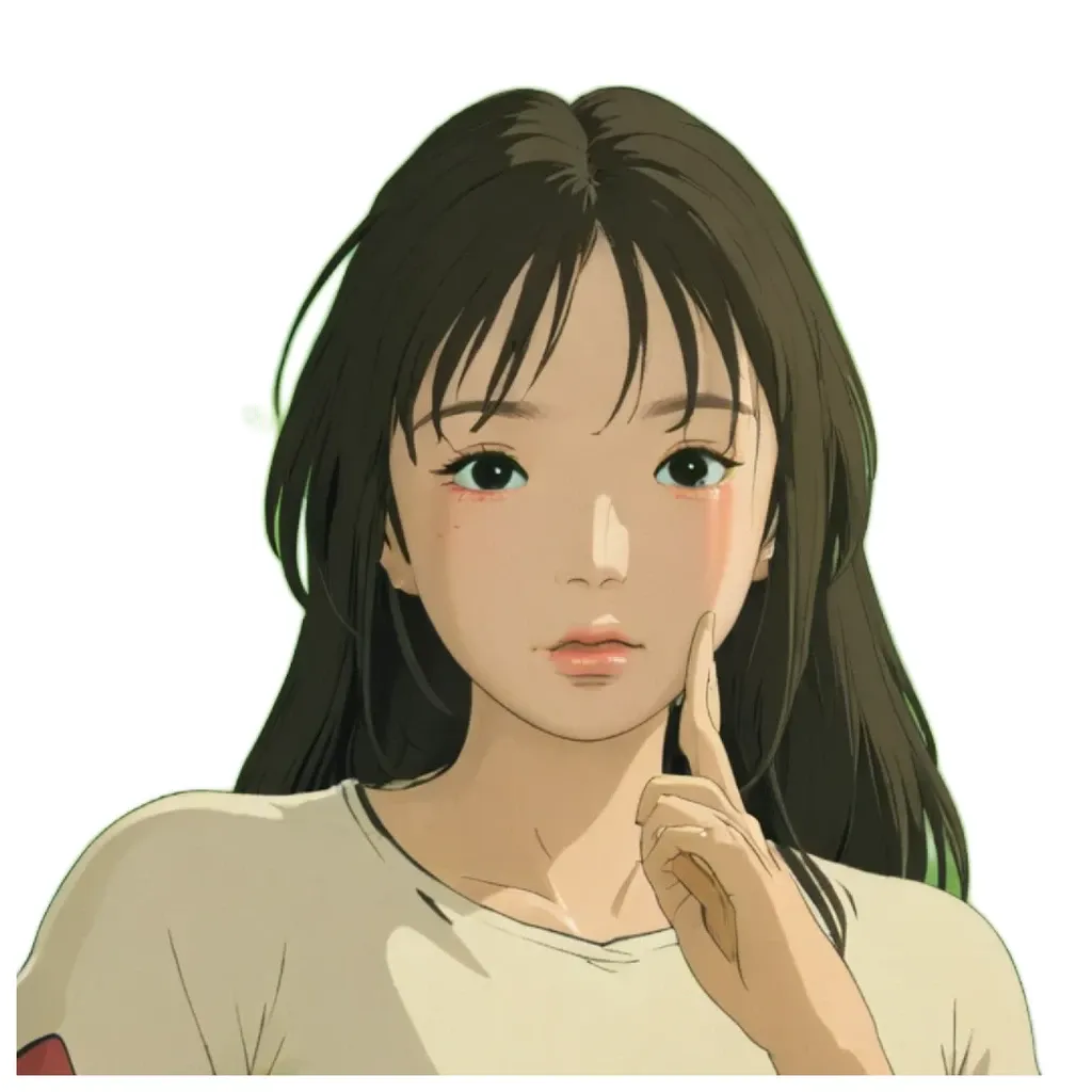 A girl thinking sticker