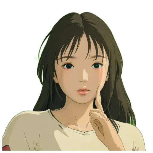 A girl thinking sticker