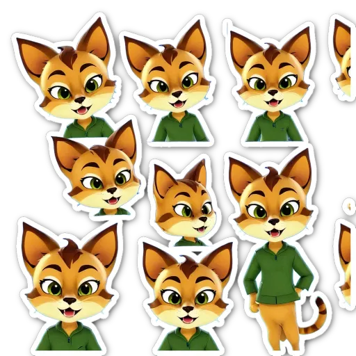 A black and white picture of a cat with different expressions printed on them.