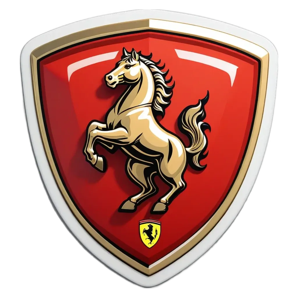 A shield with a horse on it is the only other object besides a logo.