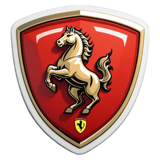 A shield with a horse on it is the only other object besides a logo.