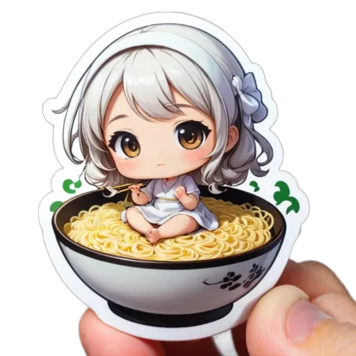 A hand holding a chopstick with food in a bowl next to a girl.
