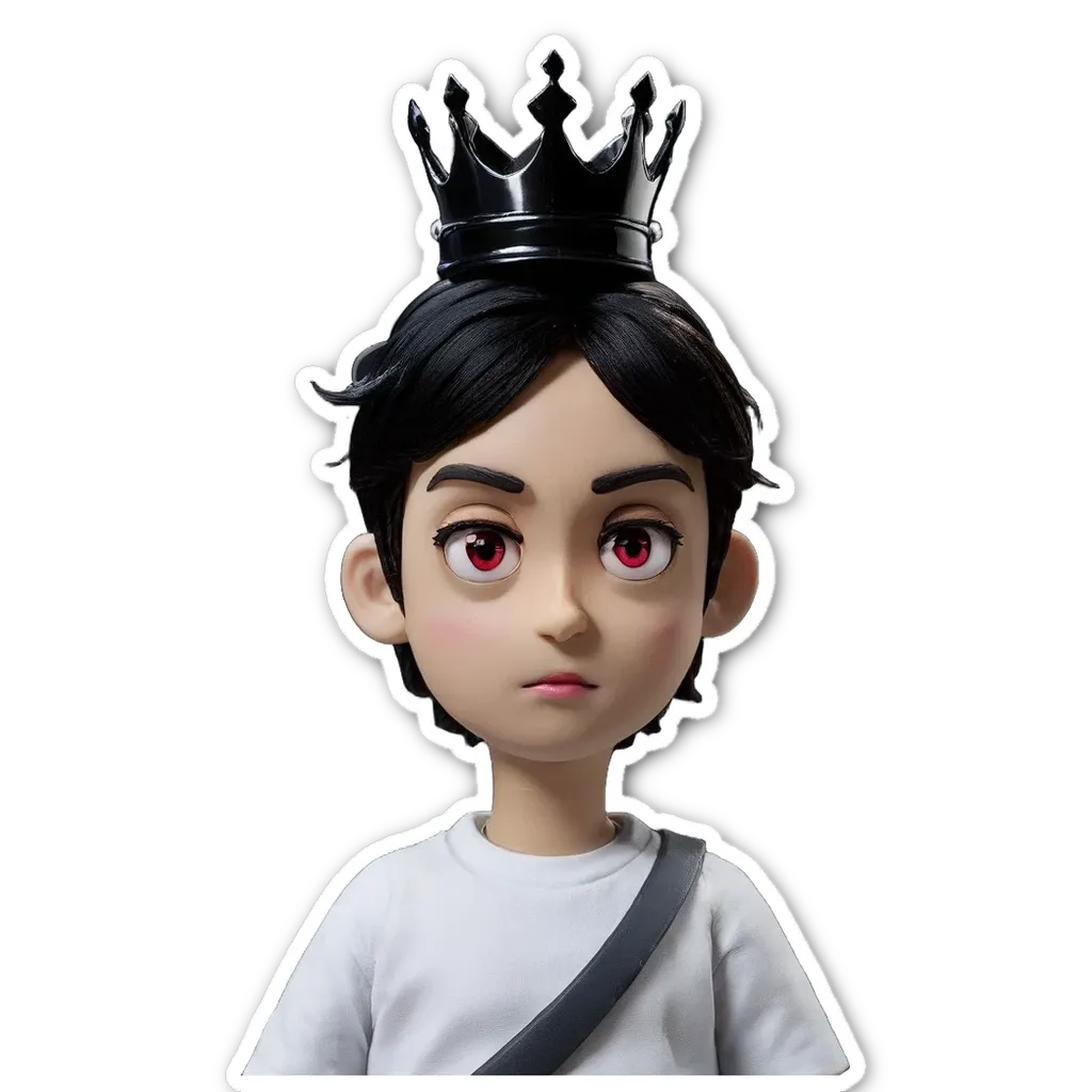 A child with a crown on their head.