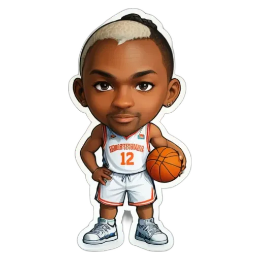 A boy who loves basketball is standing with a ball.
