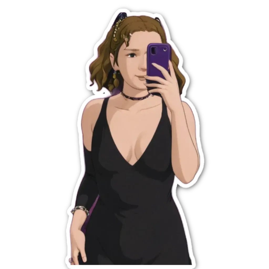 A woman holding a cell phone that is on.