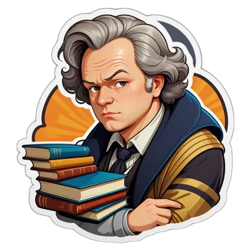 A man with a lot of books is wearing a black robe.