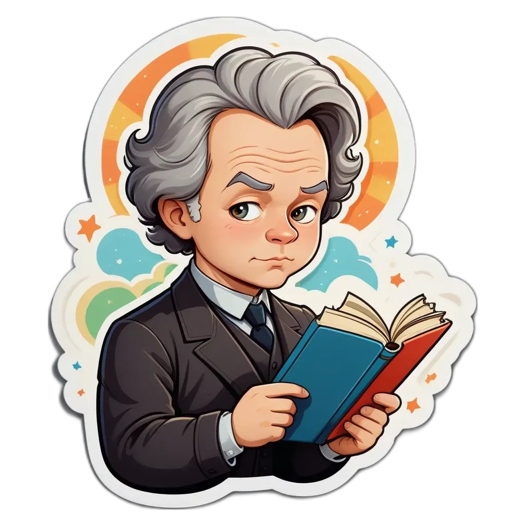 A boy reading a book with a negative expression on his face.