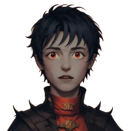 A faceless, eerie looking character with red eyes.