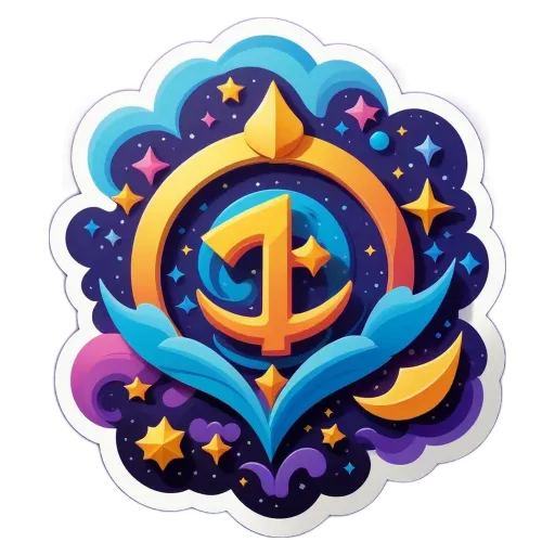 A colorful logo with a moon and stars around a number 1.