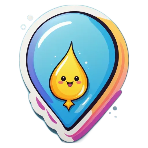 A location on a black background with a cute character and some writing on it.