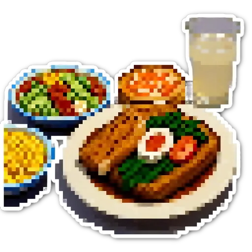 A plate of food with a glass of milk to the right of it.