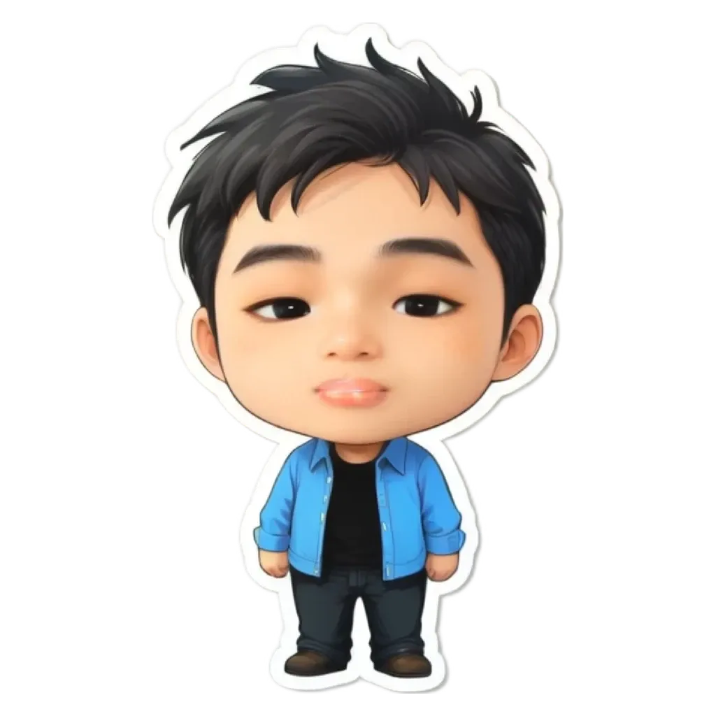 A boy that is on a white background.