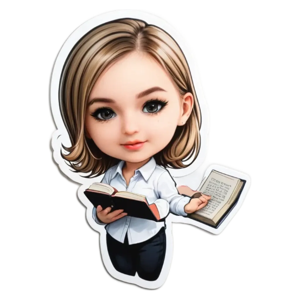 A girl is reading a book with a pencil in her hand.