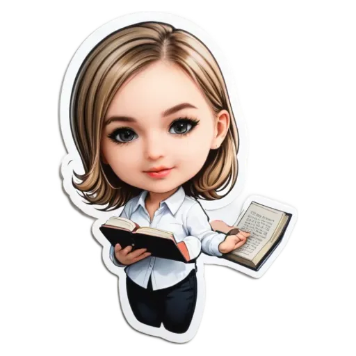 A girl is reading a book with a pencil in her hand.