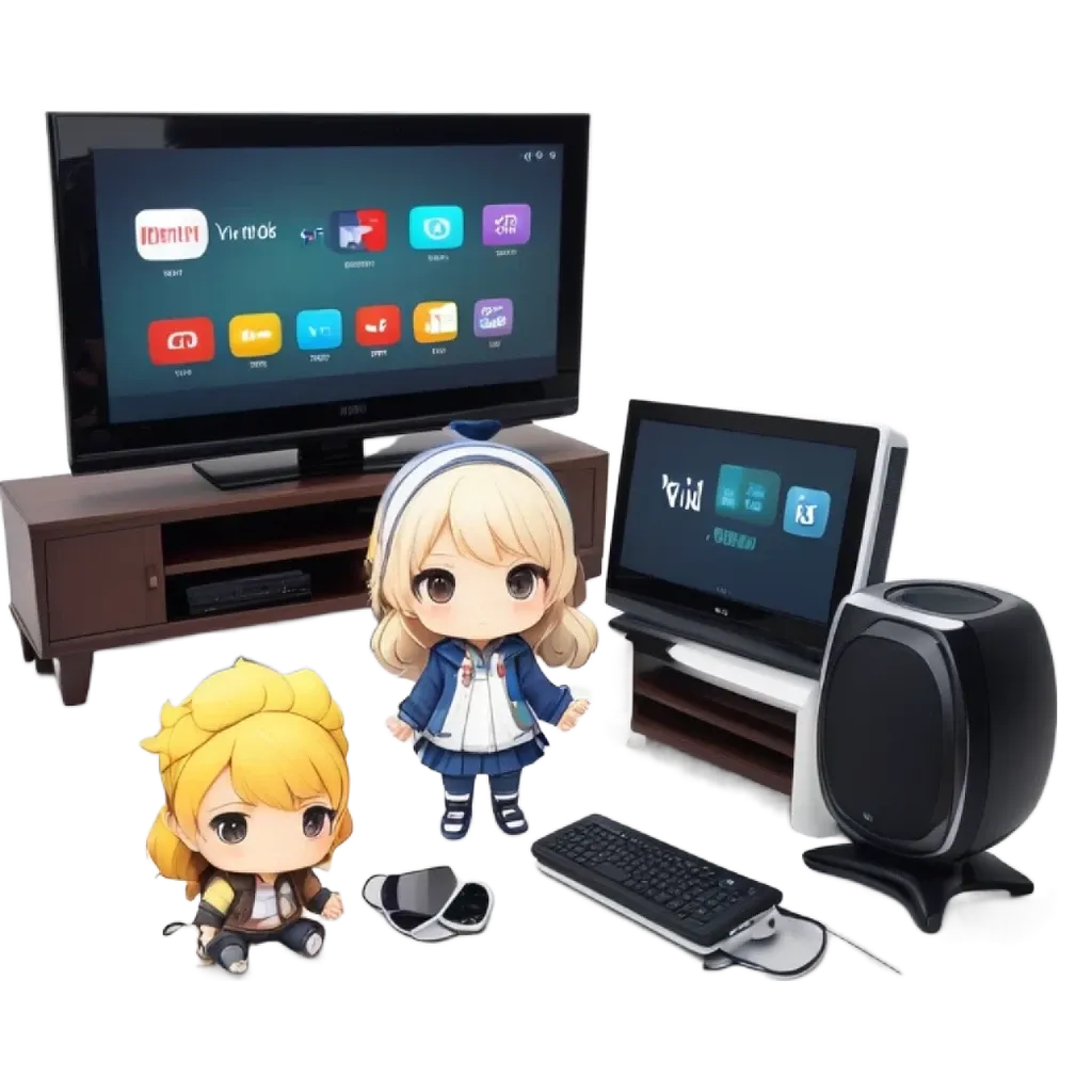 A screen with an app that has a small cartoon character on it.