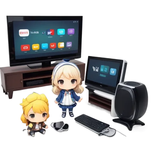 A screen with an app that has a small cartoon character on it.