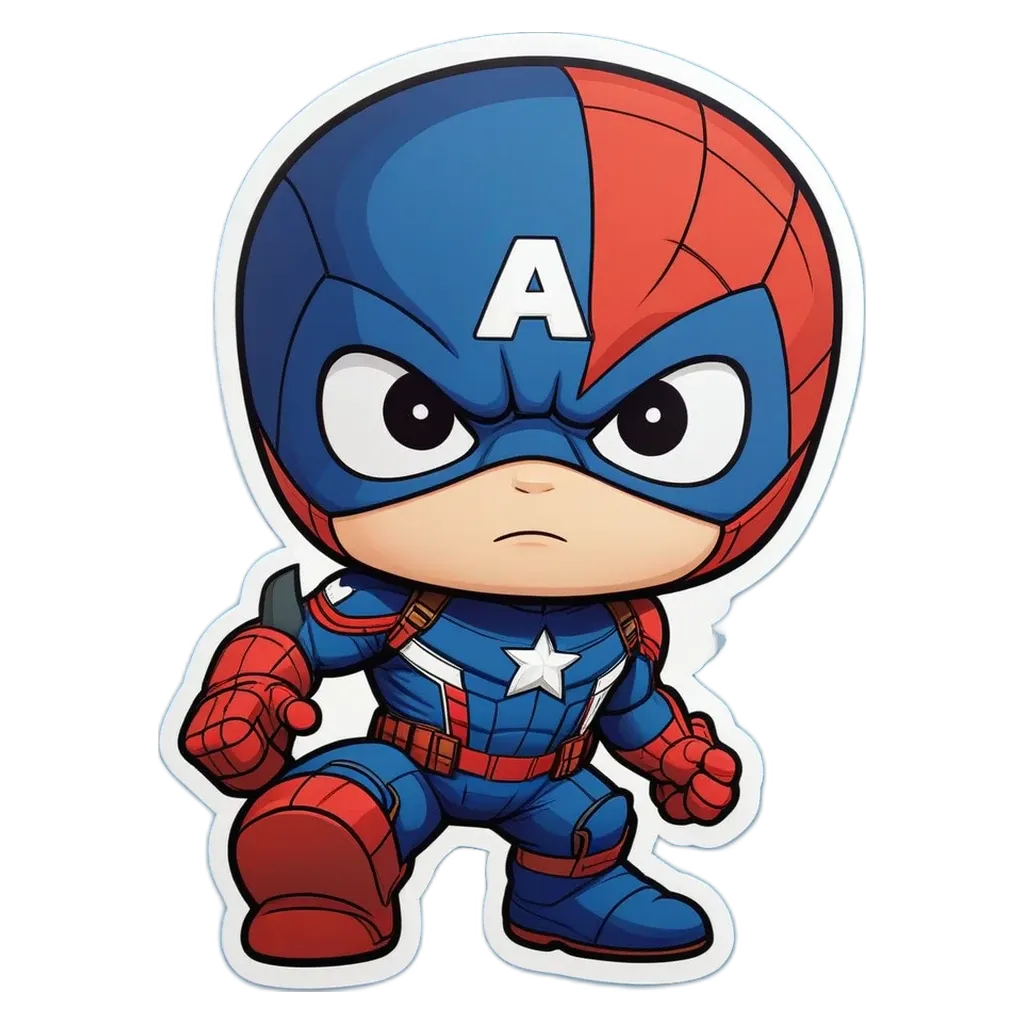 A cartoon character that is a cartoon of captain america.