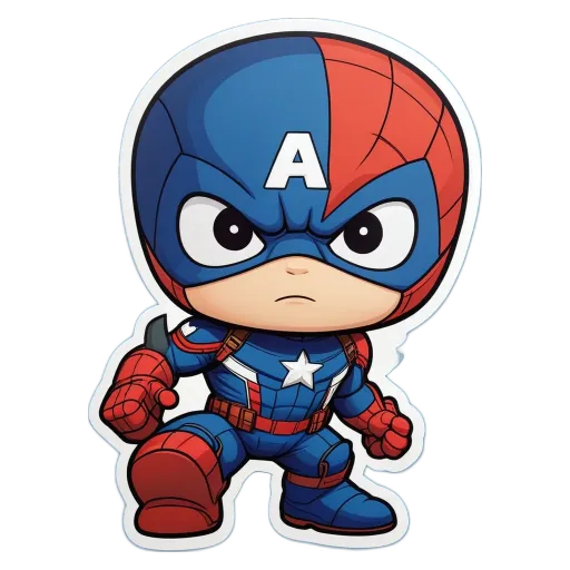 A cartoon character that is a cartoon of captain america.