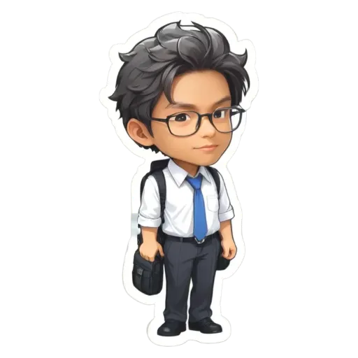 A boy wearing glasses and a tie.