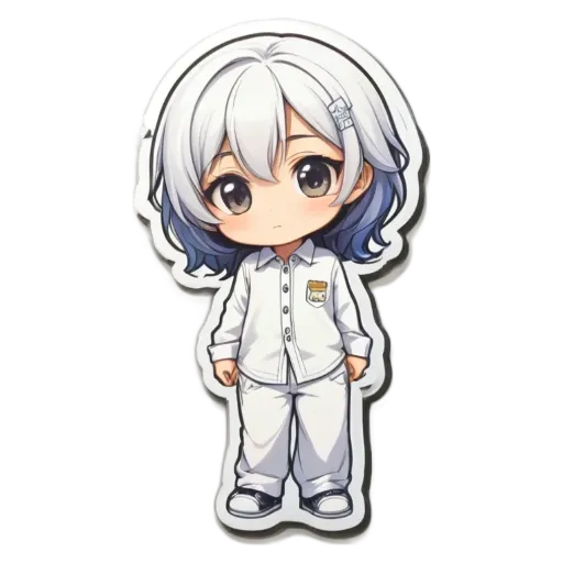 A girl is standing with her hands in her pockets and wearing all white.